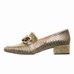 Gabriela Valeri Χειροποίητα Πράσινα Μοκασίνια με Αλυσίδα