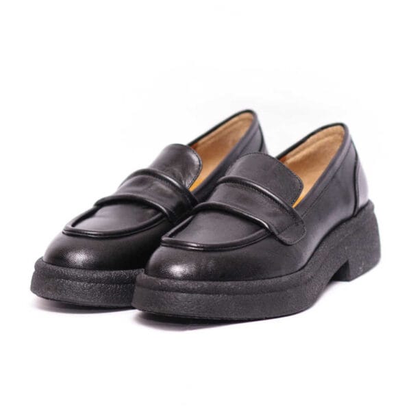 Repo Γυναικεία Μαύρα Loafers με Φυσική Gel Σόλα