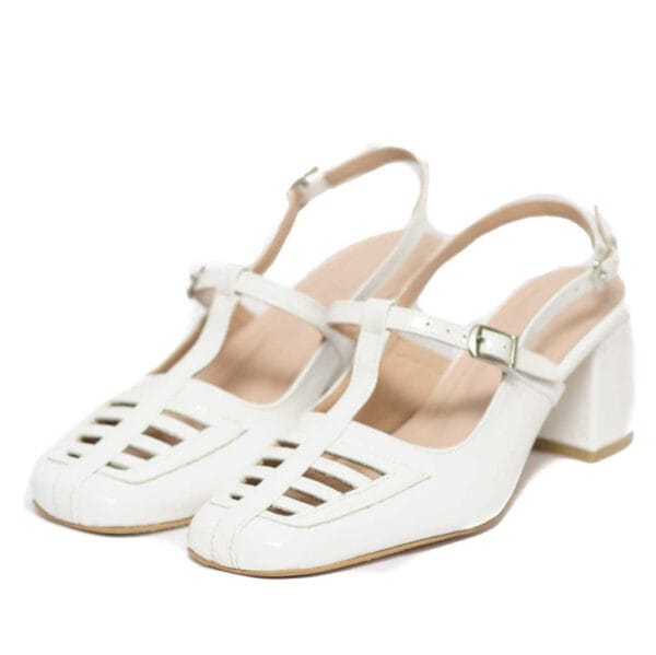 Gabriela Valeri Handcrafted Άσπρο Πέδιλο με Σχέδιο