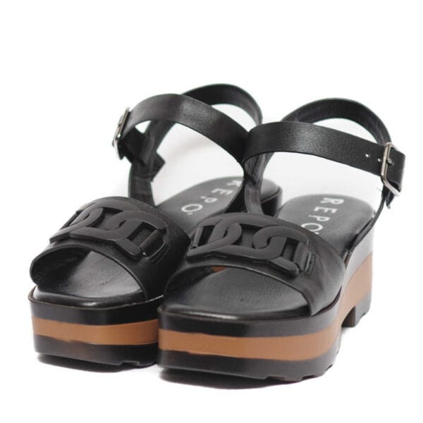 Repo Γυναικεία Μαύρη Πλατφόρμα με Μοντέρνα Σόλα