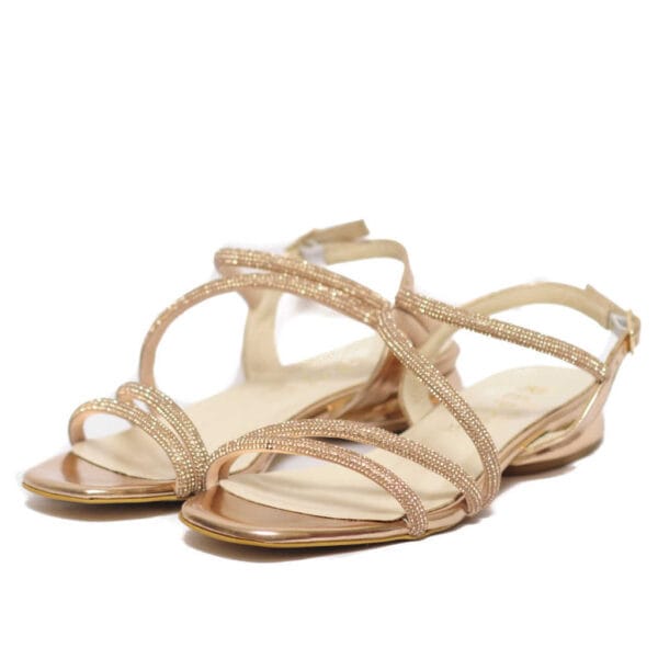 Repo Χρυσό Στρας Flat Πέδιλο