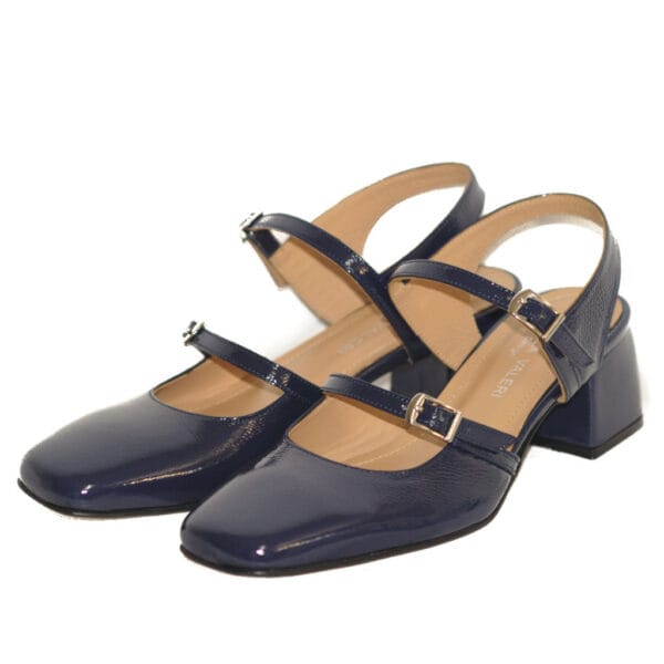 Gabriela Valeri Handcrafted Μπλε Λουστριν Πέδιλο – 916