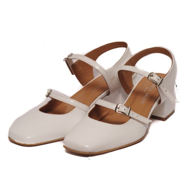 Gabriela Valeri Handcrafted Άσπρο Λουστριν Πέδιλο – 916