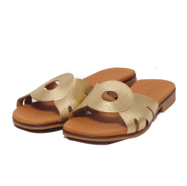 Eva Frutos Γυναικείες Χρυσές Flexy Παντόφλες – 3000