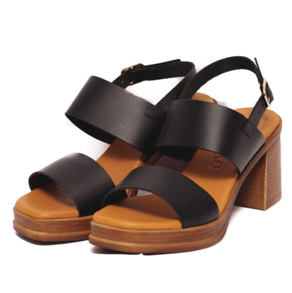 Eva Frutos Γυναικεία Μαύρα Πέδιλα – 3619