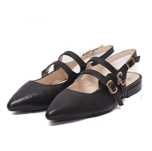 Top3 Εξώφτερνη Μαύρη Μπαλαρίνα με Διπλή Μπαρέτα