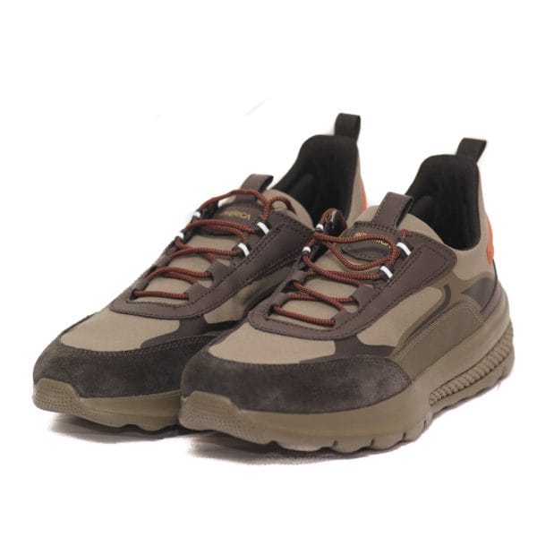 Geox Ανδρικά Grey Black Sneakers με Spherica Actif Σόλα