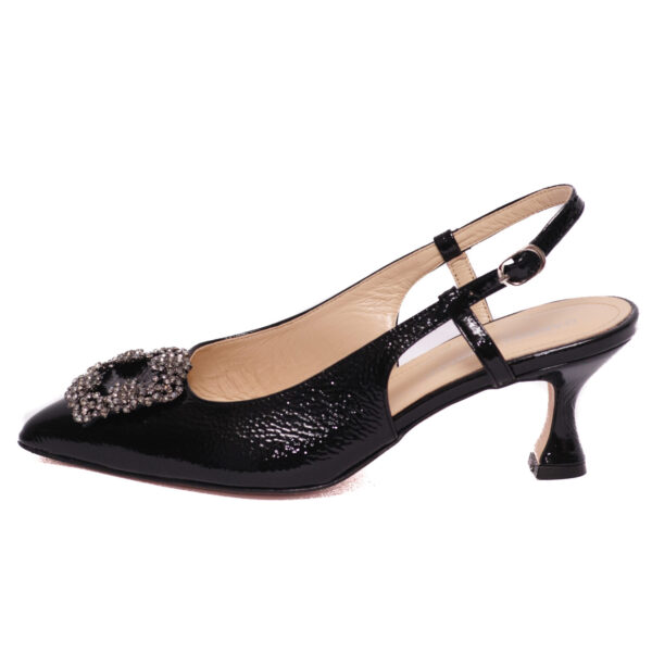 Gabriela Valeri Handcrafted Μαύρη Γόβα με Στρας – 1130