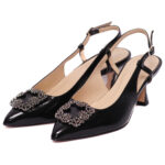 Gabriela Valeri Handcrafted Μαύρη Γόβα με Στρας – 1130