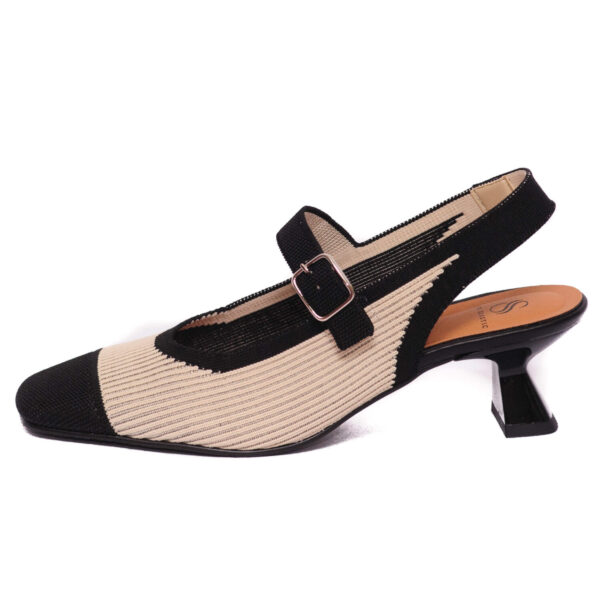 Miss Elastic Γυναικεία Γόβα Μπεζ Μαύρη – 876468