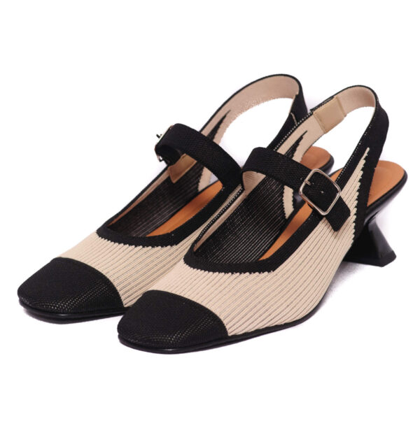 Miss Elastic Γυναικεία Γόβα Μπεζ Μαύρη – 876468