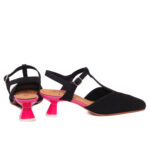 Miss Elastic Γυναικεία Γόβα Μαύρη με Φούξια Τακούνι 876403 65/1