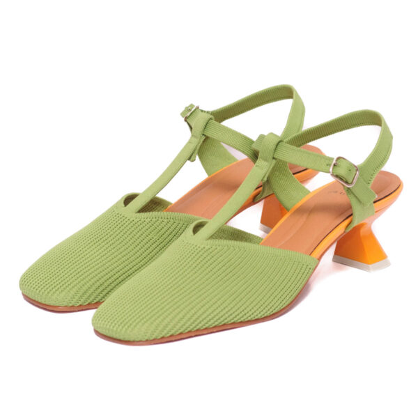 Miss Elastic Γυναικεία Γόβα Kiwi με Κίτρινο Τακούνι 876403 65