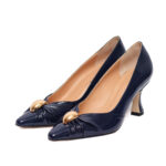 Gabriela Valeri Μπλε Γόβα με Χρυσή Αγκράφα - 1229 - Image 2