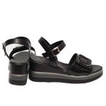 REPO 20214 Δερμάτινα Μαύρα Πέδιλα με Αυτοκόλλητο Ρύθμισης - Image 3