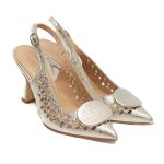 Gabriela Valeri Γυναικείες Ασημί Slingback Γόβες με Διάτρητο Σχέδιο - 1334 - Image 2