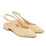Francesco Milano Elastic Ribbed Slingbacks Ελαστικές Γόβες με Ραβδωτή Πλέξη - Image 2