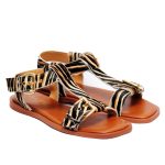 ALPE Γυναικεία Flat Σανδάλια Zebra Print με Χρυσές Αγκράφες -5598 A201 - Image 2