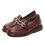 Fluchos Γυναικεία Δερμάτινα Loafers με Αγκράφα Σκούρο Καφέ F1794 - Image 2