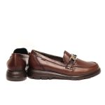 Fluchos Γυναικεία Δερμάτινα Loafers με Αγκράφα Σκούρο Καφέ F1794 - Image 3
