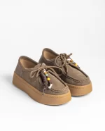 Yokono Γυναικεία Taupe Μοκασίνια με Flatform & Χάντρες MALADETA-260 - Image 2